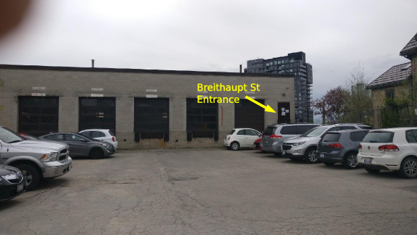 Breithaupt St entrance and parking lot