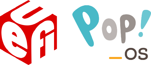 Logos for UEFI, Pop!_OS
