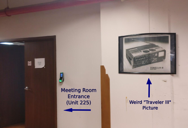 Door to meeting space, unit 225.